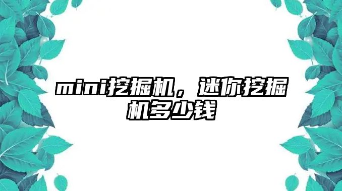 mini挖掘機，迷你挖掘機多少錢